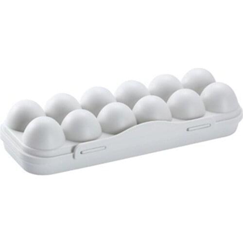 1 X Egg Storage Box（18Grids/12Grids ） Refrigerator Egg Storage Box With Lid Plastic Crisper Egg Container Anti-scroll