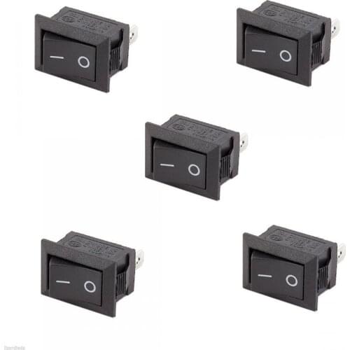 10Pcs Auto Car Truck Boat Round Rocker DC 12V 16A 2-Pin ON/OFF Toggle SPST Switches Rocker Switch 10*15mm