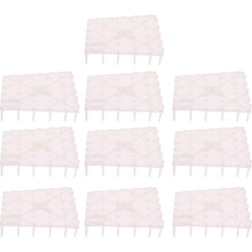 10 Pcs Aquarium Bottom Board, Fish Tank Undergravel Filter Plate - Black Open