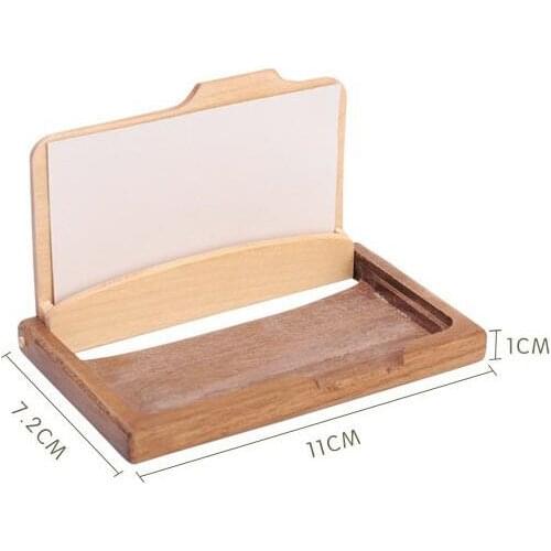 100pcs /lot Vintage Wooden Business Card Storage Box ID Credit Cards Holder Case SL4130
