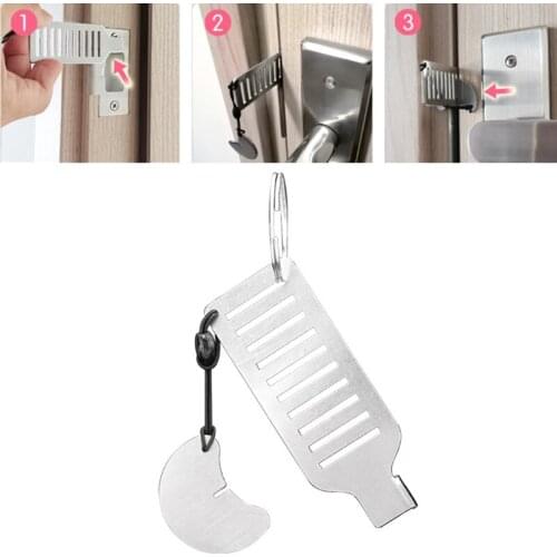 2021 New Stainless Steel Punch-free Door Locks Anti-theft Door Stop Portable Stopper