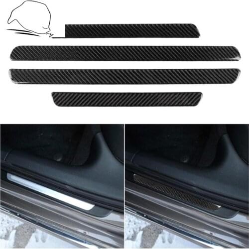For Audi A6 S6 C7 A7 S7 4G8 Accessories Carbon Fiber Auto Door Threshold Cover Anti Scratch Stickers Door Sill Scuff Plate Mat