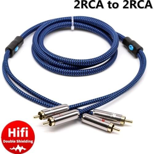 Dual RCA to Dual RCA Male Audio Cable For DVD Subwoofer Amplifier Speaker TV Receiver 2 RCA Signal Transfer Cords Wire 1m 2m 3m