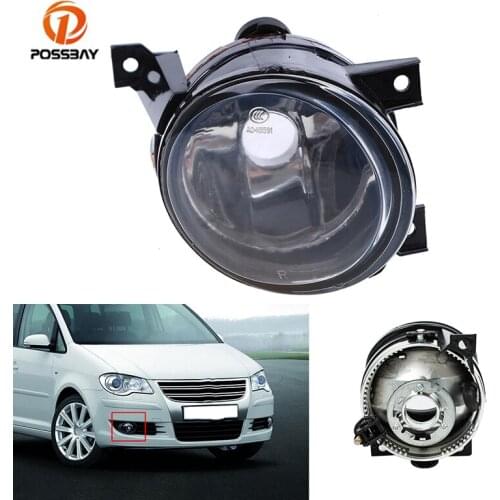 POSSBAY Car Front Fog Light House External Lamp Without Bulbs Clear Lens Cover Fit 9006 HB4 Bulb for Volkswagen Touran 2003-2010
