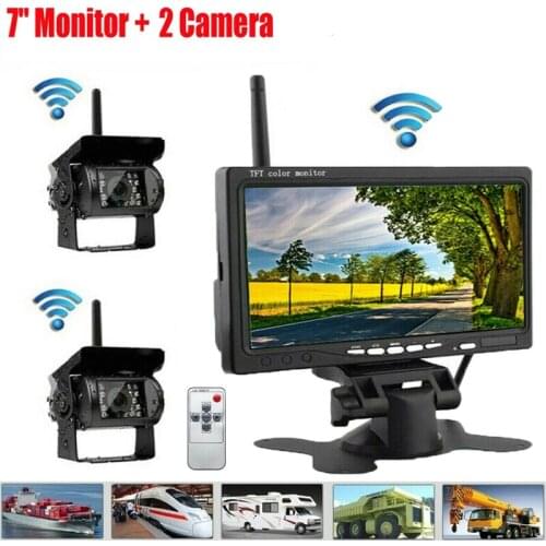 12-24V Wireless Rear View Camera Infrared Lights Night Vision for Trucks RV 7 Inch Car Monitor with Reverse Image System
