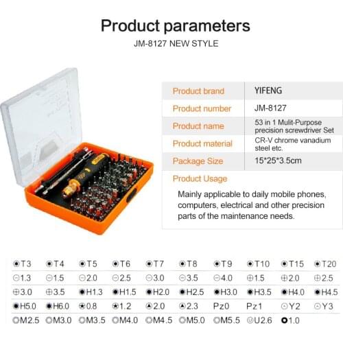 JM-8127 53 in 1 Multi-function Precision Sleeve Screwdrivers Hand Tool Sets of Tools For Home Repair tool Cell Phone Computer