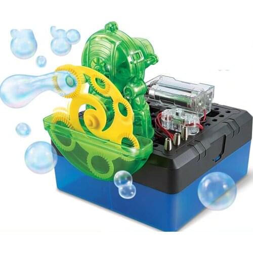 DIY Physical Small Inventions Soap Bubble Machine Assembling Kits Kids Technology Educational Toy Birthday Gift