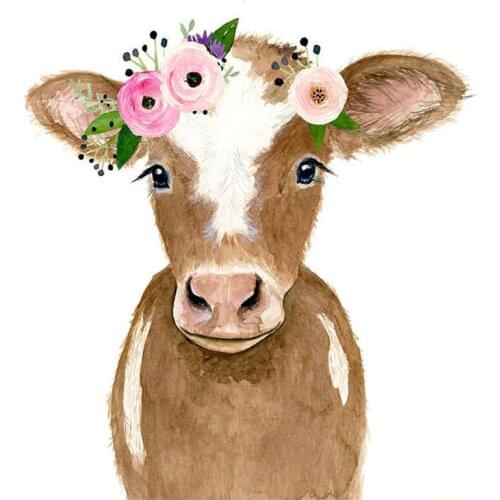 Dpsupr Full Square/Round Drill 5D DIY Diamond Painting "Animal Cow" 3D Embroidery Cross Stitch 5D Home Decor Gift F214