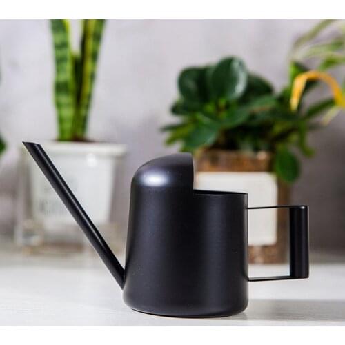 300ML 500ML Long-Mouthed Watering Pot Stainless steel Watering Can Garden Yard Plant Flower Watering Can Tools Black Silver