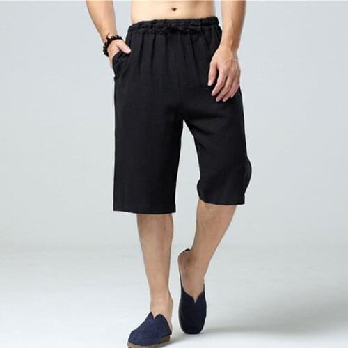 Summer Men Sport Pant Linen Quickly Dry Loose Wide Leg Sweatpant Jogger Exercise Casual Running Gym Workout Yoga Pant Sportswear