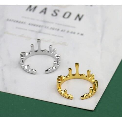 Hot Europe & American original design irregular ring 925 silver castle crown ring 2020 woman DIY fine jewelry gift Free shipping