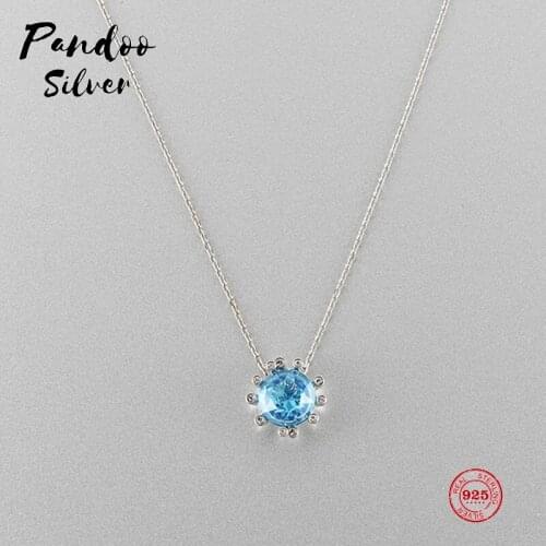 Fashion Charm Pure 925 Silver Original 1:1 Copy, Fresh Color Fashion Wild Clavicle Chain Necklace Female Luxury Jewelry Gifts