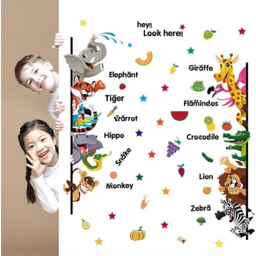 All kinds of animals Wall Stickers for kids room Home Decor Art Decals Vinyl 3D Wallpaper sticker decoration Children gifts