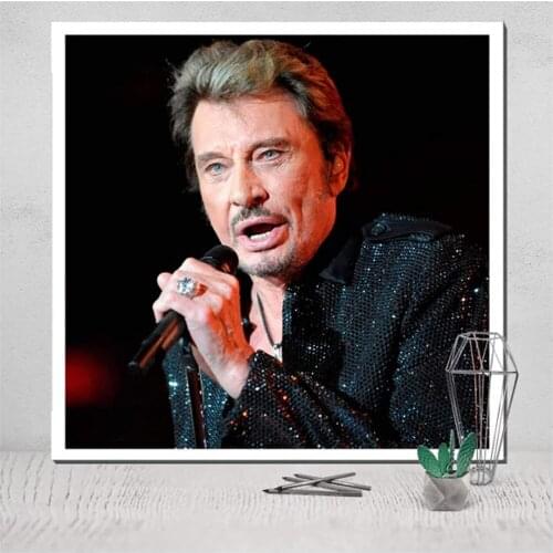 Johnny Hallyday Novelty Printed 11CT Cross-Stitch DIY Embroidery Full Kit DMC Threads Needlework Hobby Handmade Different
