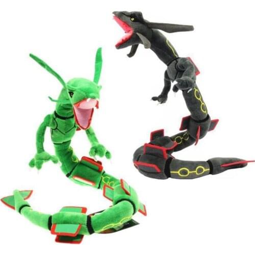 Pokemon Plush Toy Mega Rayquaza Peluche Doll Green Black Stuffed Toys Bendable Skeleton Structure Sky Dragon Gift For Kids