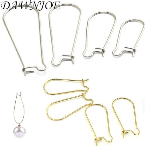 30pcs 316L Stainless steel Gold/Steel color Ear Buckle U-shaped Large Earrings Hook DIY Making Earrings jewelry Suppiles Finding