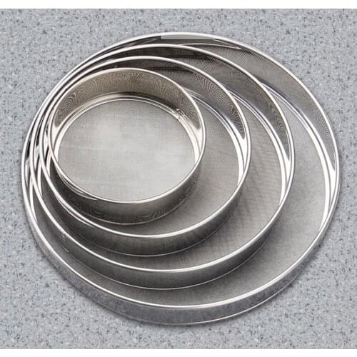 Stainless steel flour sieve hand-held round flour sieve baking tool kitchen 40 mesh superfine flour sieve sieve