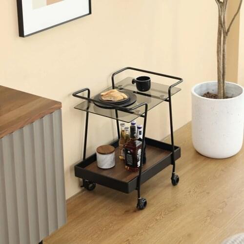 Modern and Simple Mobile Trolley Restaurant Kitchen Storage Rack Household Light Luxury Iron Dining Car