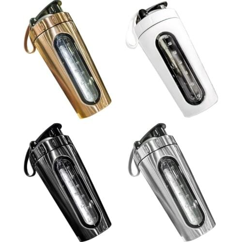700ml Sport Water Bottle Stainless Steel Protein Shaker Outdoor Travel Drinkware