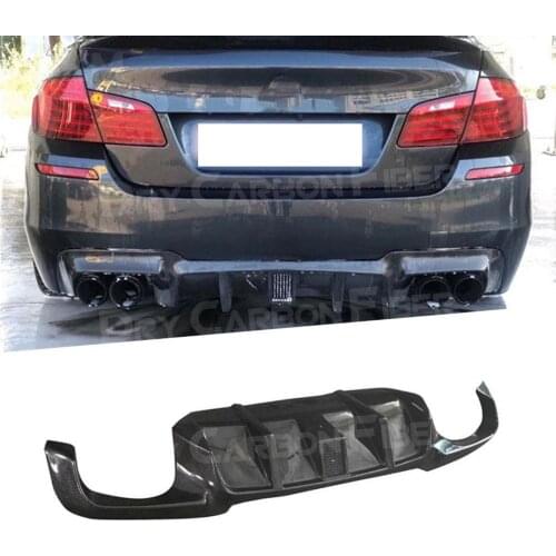 Carbon Fiber Rear Lip Diffuser Spoiler With Lamp for BMW 5 Series F10 M5 2010-2016 FRP Back Bumper Protector