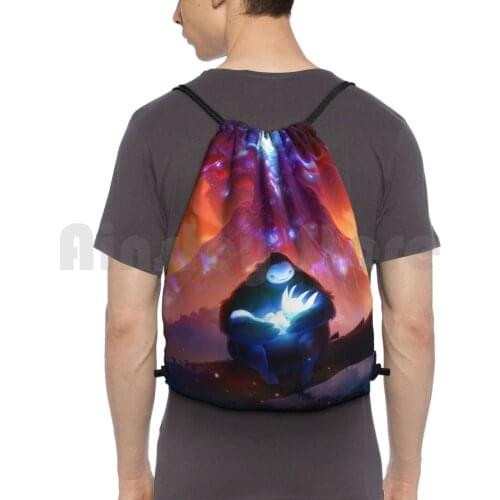 Ori And The Blind Forest Backpack Drawstring Bag Riding Climbing Gym Bag Ori And The Blind Forest Ori Game Cute White
