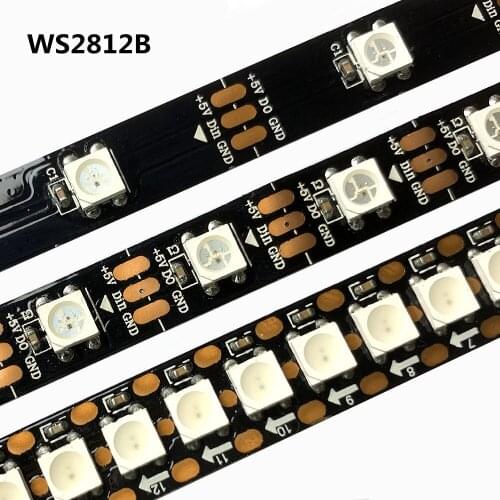 DC5V WS2812B WS2812 Smart 5050 RGB LED Strip Individually Addressable Light Tape 30/60/144Pixels/m Black/White PCB IP30/65/67