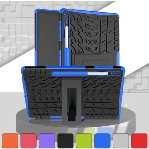 Tab S7+Case For Samsung Galaxy Tab S7 Plus 12.4 2020 SM-T970 T975 T976 2020 TPU + PC Hybrid armor Shockproof Stand Tablet Cover
