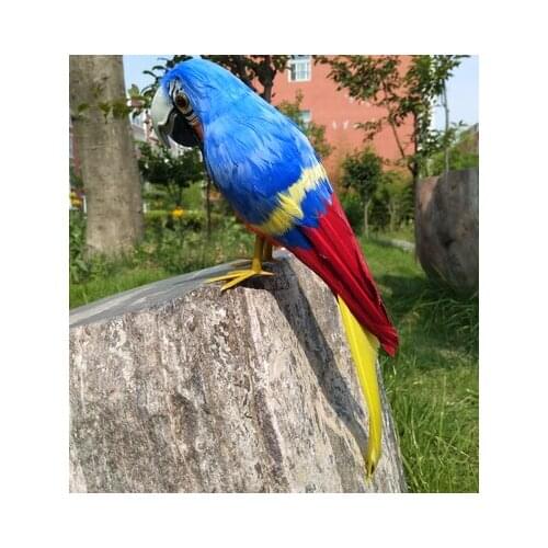 About 32cm dark blue feathers parrot model stage prop,garden decoration birthday gift w2015