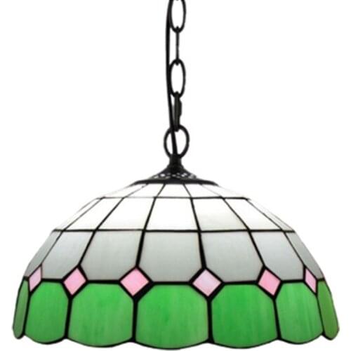 Tiffany blue green white glass shade dome pendant lamp colorful small pretty pendant lights art deco cut glass hanging lights