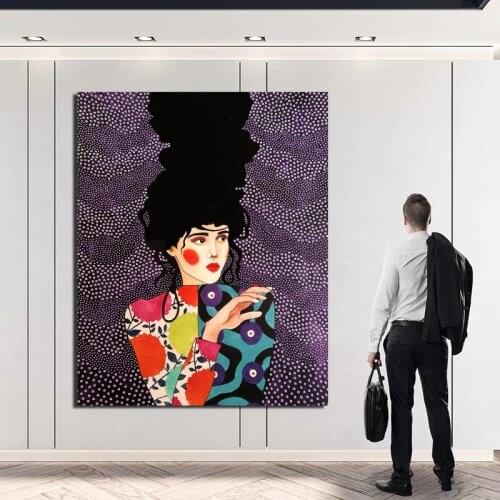 Poster Vintage Cute Girl Wall Art Canvas Painting Posters Prints Modern Painting Wall Pictures For Living Room Home Decor Art