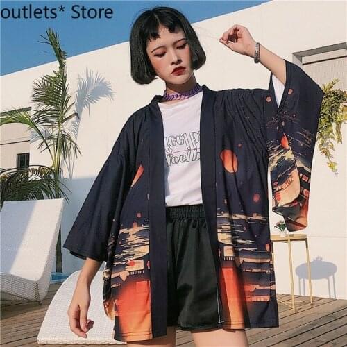 Japanese Fashion Harajuku Retro Traditional Kimono Wide Loose Shirt Sun Protection Clothing Women
