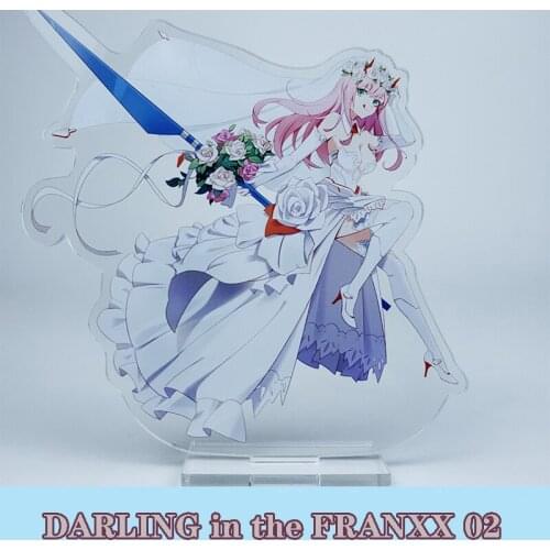 Stand Figure Japan Anime DARLING in the FRANXX ZERO TWO HIRO MIKU Cosplay Acrylic Double Side Model Plate Desk Decor Toy Gifts