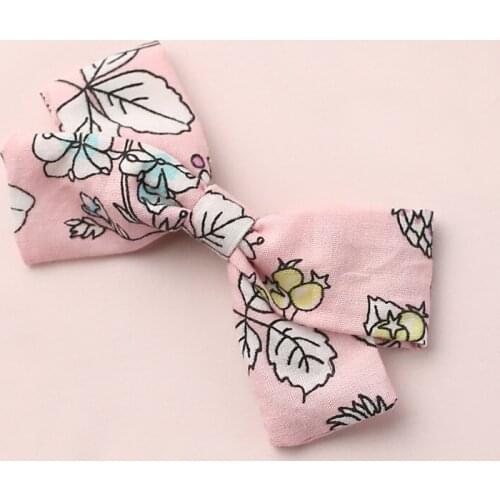3pcs/lot Handmade Spring Summers Floral Bows Hairpins Toddler Girls Fabric Knot Hair Clips Children Kids Hair Barrettes Headwear