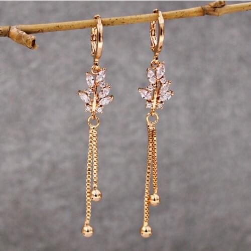 Luxury Bohemian Dangle Earrings for Women 's earrings white zircon stone waterdrop Jewelry for Party Wedding accessories Gift