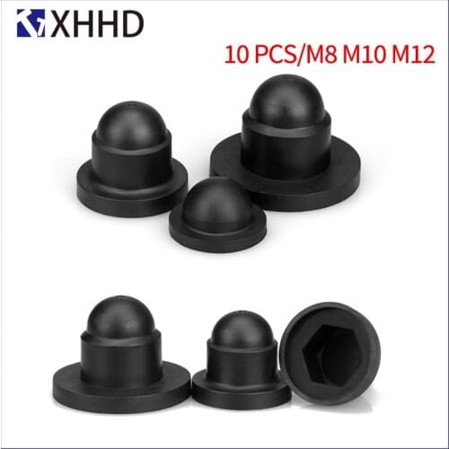 Black Hexagon Nut Bolt Protective Cap Plastic Decorative Protective Cap Nut Cap Screw Cap Protective Sleeve Screw Cap M8 M10 M12