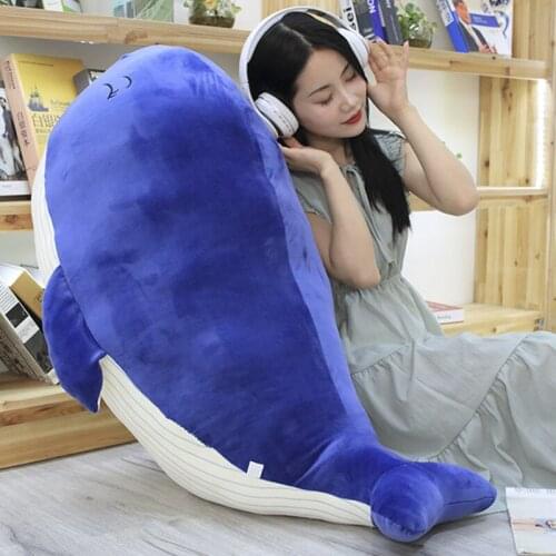 100cm Giant plush toys stuffed sea fish blue whale large pillow cushion for sleeping Christmas gift for children room decor