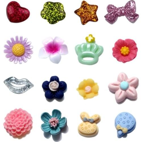 30Pcs Mixed Resin Bling Bowknot Decoration Crafts Beads Flatback Cabochon Scrapbooking DIY Embellishments Kawaii Diy Accessories