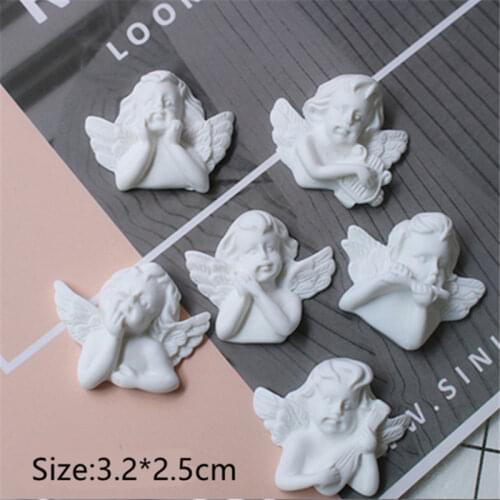 32 X 25mm12pcs White Wing Angel Baby Angel Beads Charms Baby Shower Decorations Craft DIY Pendant Jewelry Birthday Supplies-S