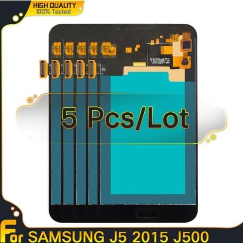 5 Pcs Pieces Tested LCD For Samsung Galaxy J5 2015 J500 J500F J500FN J500H J500M Touch Screen LCD Display Digitizer Replacement