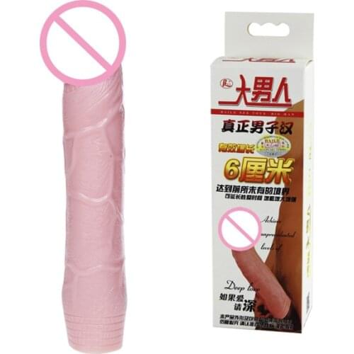 6CM Penis Sleeve Extender Enlargement Realistic Penis Sleeves,Silicone Condom Solid Head Penis Ring Sex Toys For Men,Erotic Toys