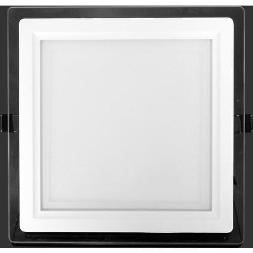 Free ship 6W 12W 18W LED Panel Downlight Square Glass Panel Lights High Brightness Ceiling Recessed Lamps For Home AC85-265V