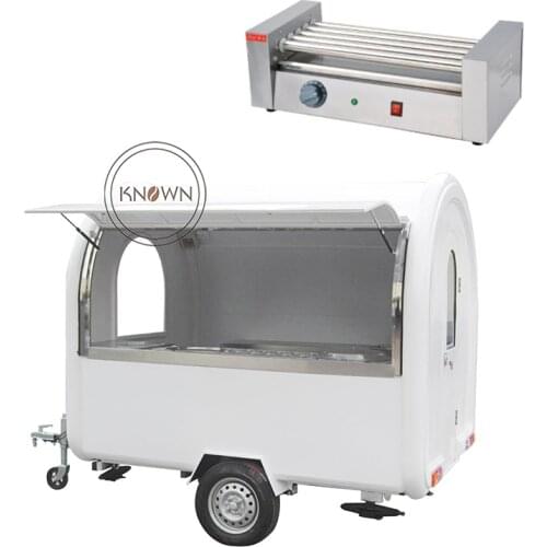 Free hotdog grill 2m wide mobile ice cream roll food cart with tow bar and supporting customization