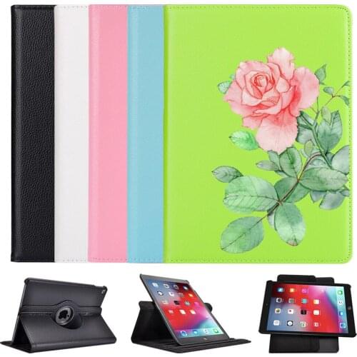 Ipad 2 3 4 360° Rotating Leather Stand Case Beautiful Rose Cover Protective For 2020 iPad Pro 11 12.9 10.5 7.9 inch Mini 1 2 3