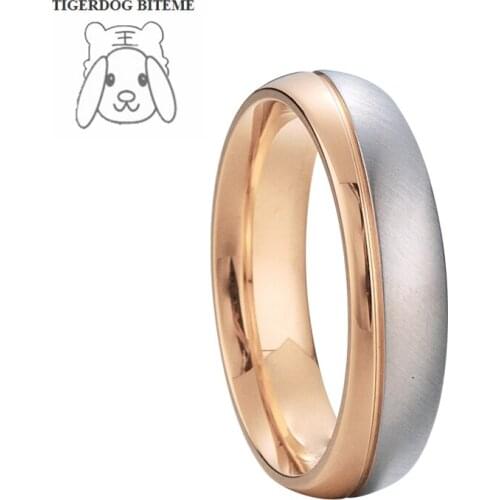 Two tone western style wedding ring men marriage alliances jewelry rose gold filled rings without stones women big size