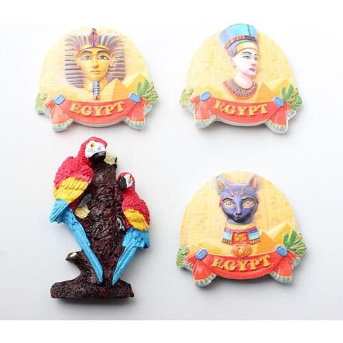 Egypt Fridge Magnets Souvenirs 3D Resin Cartoon Decorative Refrigerator Magnetic Stickers for Kids