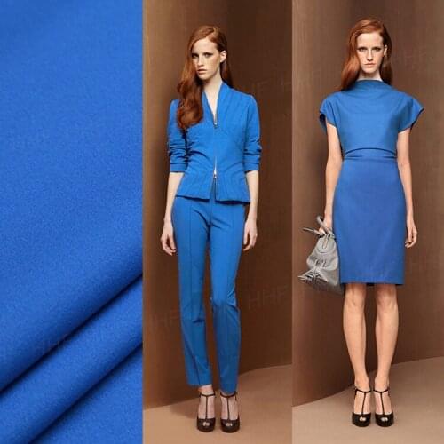 The import of spring elastic thin silk fabric deep blue worsted yarn fashion dress cloth pants