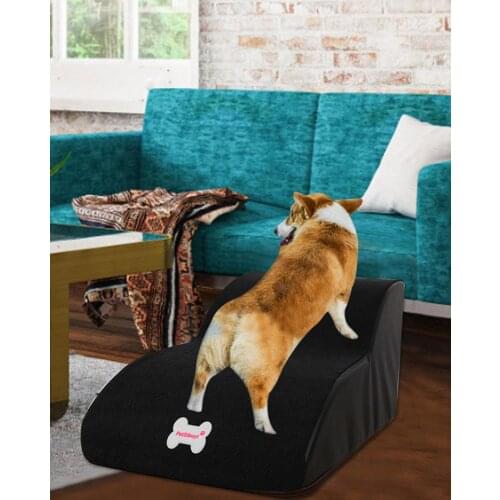 Dog Stairs Ladder Pet Stairs Step Dog Ramp Sofa Bed Ladder 2 Layers Cat Dog House Sofa Bed Stairs For Puppy Dogs Cats