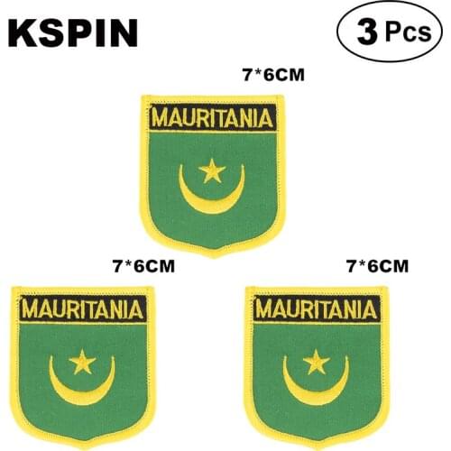Mauritania Shiled Shape flag patches national flag patches for Cothing DIY Decoration