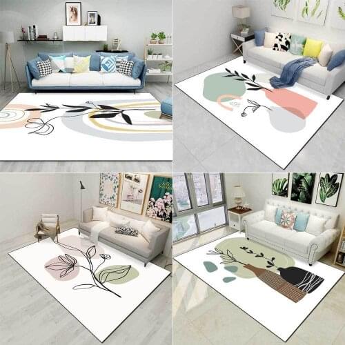 Morandi Living Room Carpet Watercolor Abstract Rugs Bedroom Carpet Kitchen Non-slip Floor Mats 120x160 Area Rug Large Tatami Rug