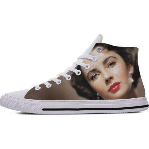 2019 Hot All Over Print 3D Shoes Men Funny Plimsolls Elizabeth Taylor Movie Star Graphic Lightweight Comfortable Canvas Shoes